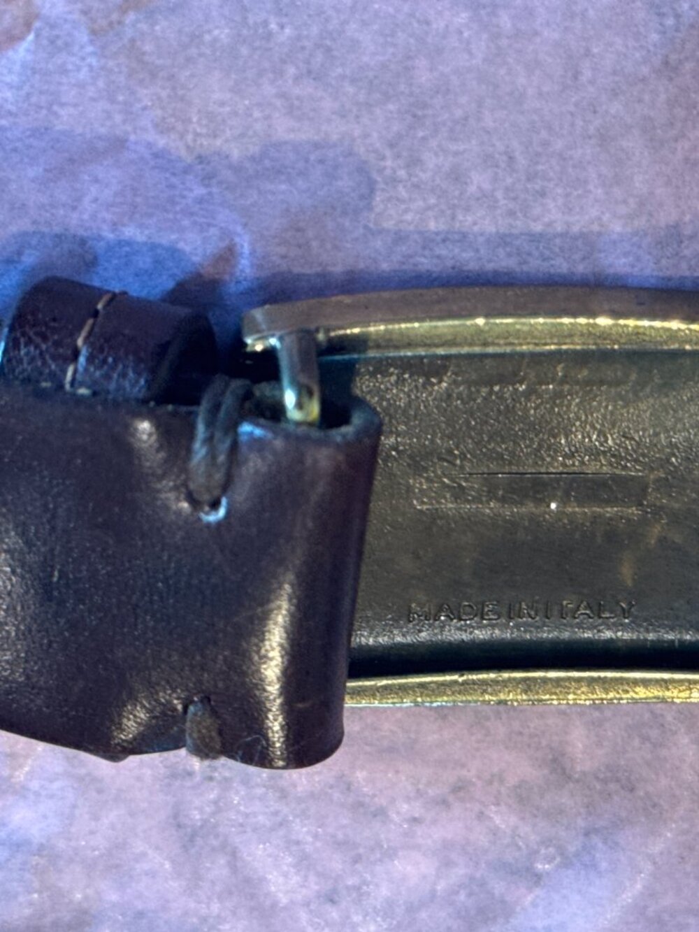 Martin Dingman Dark Brown Leather Belt Men’s 38 - Picture 4 of 6